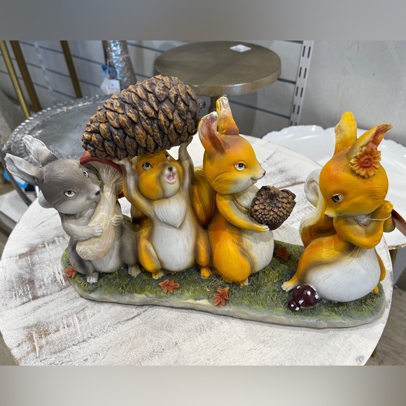 Fall Woodland Squirrels Flirting Tabletop Decor Resin Figure Martha Stewart NwT - Picture 2 of 10